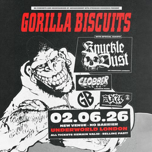 GORILLA BISCUITS CLOBBER, GB, Knuckle Dust, After at Underworld on 2 June 2026 gig poster
