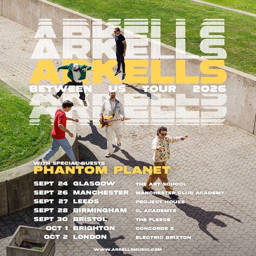 Arkells Between Us Tour 2026 Arkells, Phantom Planet september 2026 to october 2026 tour poster