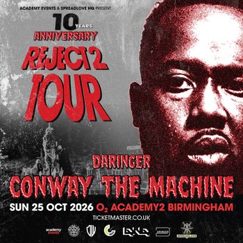 10 Years Anniversary Reject2 Tour Daringer, Conway at O2 Academy2 Birmingham on 25 October 2026 gig poster