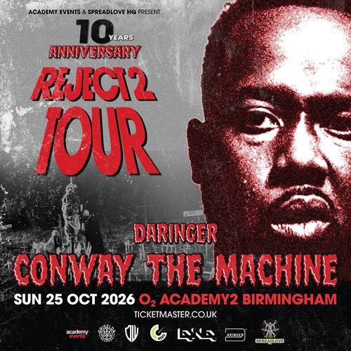 10 Years Anniversary Reject2 Tour Daringer, Conway at O2 Academy2 Birmingham on 25 October 2026 gig poster