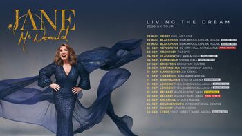 Jane McDonald - Living The Dream 2026 UK Tour Jane McDonald, Jane McDonald august 2026 to september 2026 tour poster