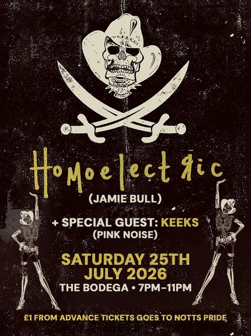HoMoElectRic (Jamie Bull) Jamie Bull, Ciara Muscat at The Bodega on 25 July 2026 gig poster