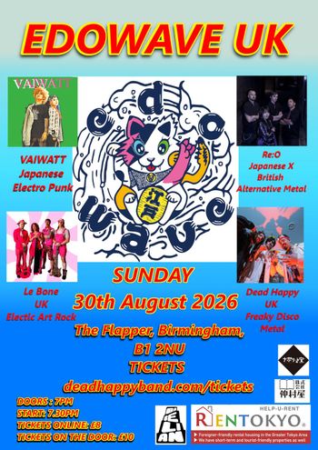 EDOWAVE UK Le Bone, RE:O, VAIWATT, Dead Happy at The Flapper on 30 August 2026 gig poster