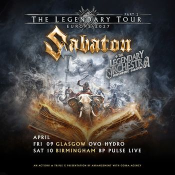 Sabaton - The Legendary Tour Part 2 Europe 2027 Sabaton, The Legendary Orchestra performing Sabaton april 2027 tour poster