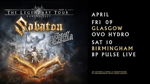 Sabaton - The Legendary Tour Part 2 Europe 2027 Sabaton, The Legendary Orchestra performing Sabaton april 2027 tour poster