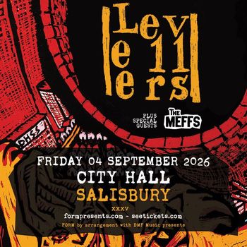 Levellers The Meffs at City Hall on 4 September 2026 gig poster