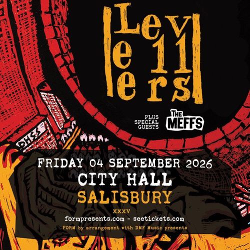 Levellers The Meffs at City Hall on 4 September 2026 gig poster