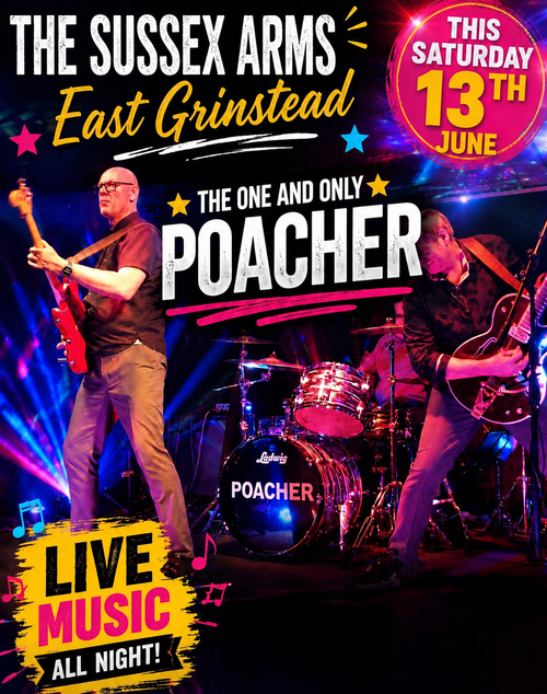 THE ONE AND ONLY POACHER Poacher at The Sussex Arms on 13 June 2026 gig poster