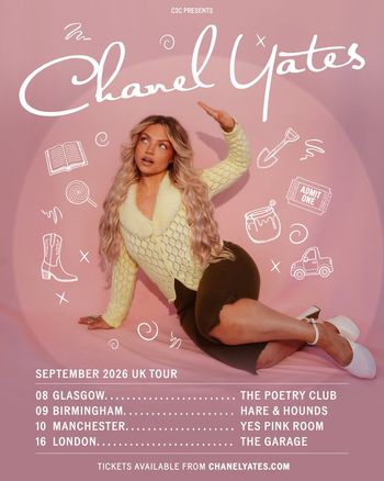 Chanel Yates September 2026 UK Tour Chanel Yates at The Poetry Club on 8 September 2026 gig poster