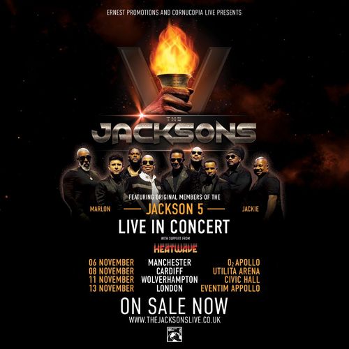 The Jacksons featuring original members of the Jackson 5 Live in Concert The Jacksons, Heatwave november 2026 tour poster