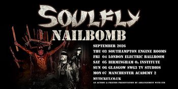 Soulfly Nailbomb Nailbomb, Soulfly september 2026 tour poster