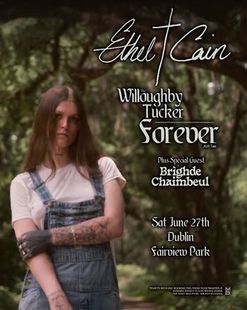 Ethel Cain - The Willoughby Tucker Forever 2026 Tour Brighde Chaimbeul, Ethel Cain at Fairview Park on 27 June 2026 gig poster