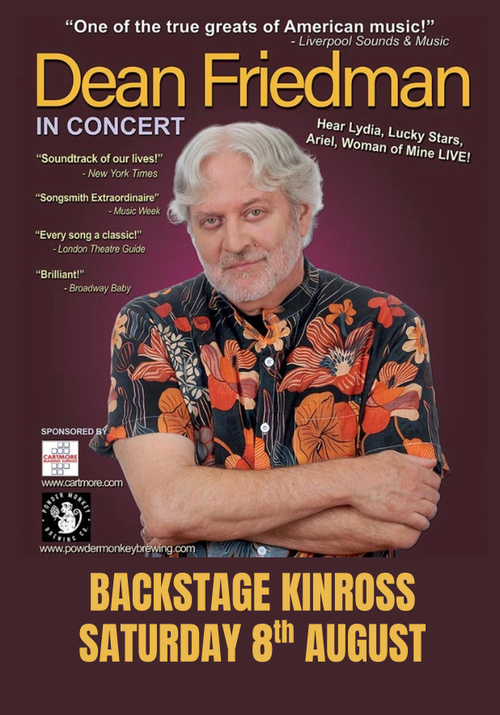 Dean Friedman IN CONCERT Dean Friedman at Backstage on 8 August 2026 gig poster