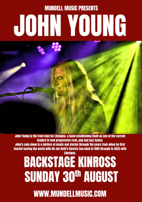 JOHN YOUNG at Backstage on 30 August 2026 gig poster