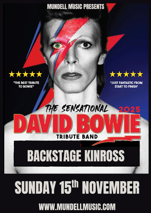 THE SENSATIONAL DAVID BOWIE TRIBUTE BAND at BACKSTAGE on 15 November 2025 gig poster