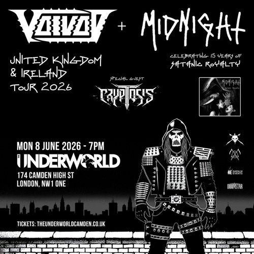 Voivod + Midnight Cryptosis, Voivod, MidnightIsADog at The Underworld on 8 June 2026 gig poster