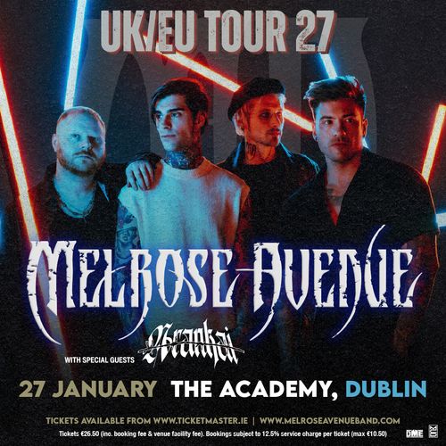 MELROSE AVENUE Bravado at The Academy on 27 January 2027 gig poster