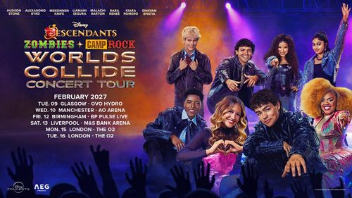 Disney Descendants Zombies Camp Rock Worlds Collide Concert Tour february 2027 tour poster