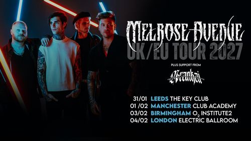Melrose Avenue UK/EU Tour 2027 Melrose Avenue, The Obsidian Resurrection january 2027 to february 2027 tour poster