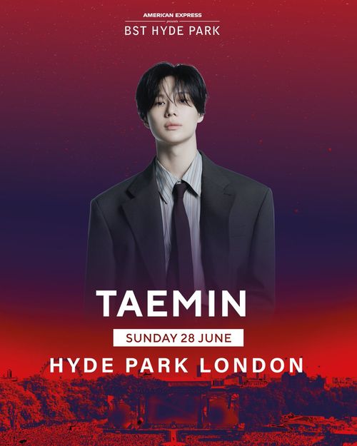 TAEMIN at Hyde Park on 28 June 2026 gig poster