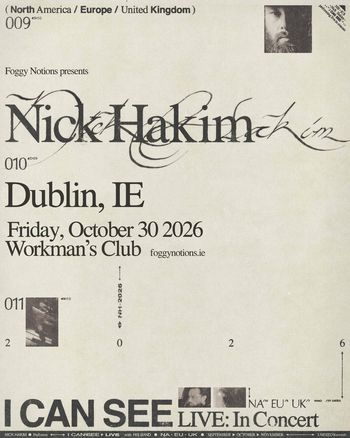 Nick Hakim at Workman's Club on 30 October 2026 gig poster
