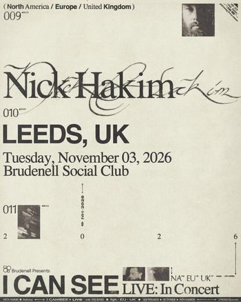 Nick Hakim - I Can See LIVE: In Concert Nick Hakim at Brudenell Social Club on 3 November 2026 gig poster