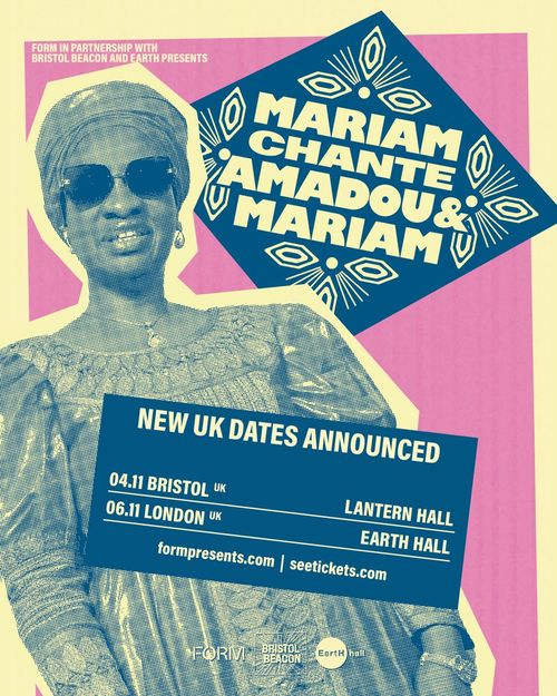 Mariam Chante Amadou & Mariam november 2026 tour poster