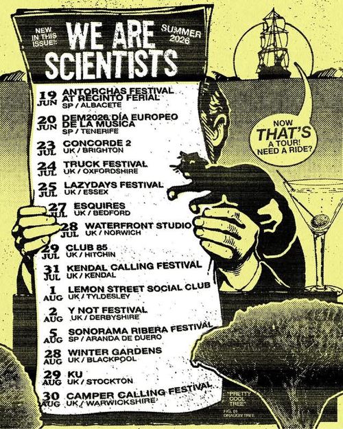 We Are Scientists Summer 2026 We Are Scientists june 2026 to august 2026 tour poster