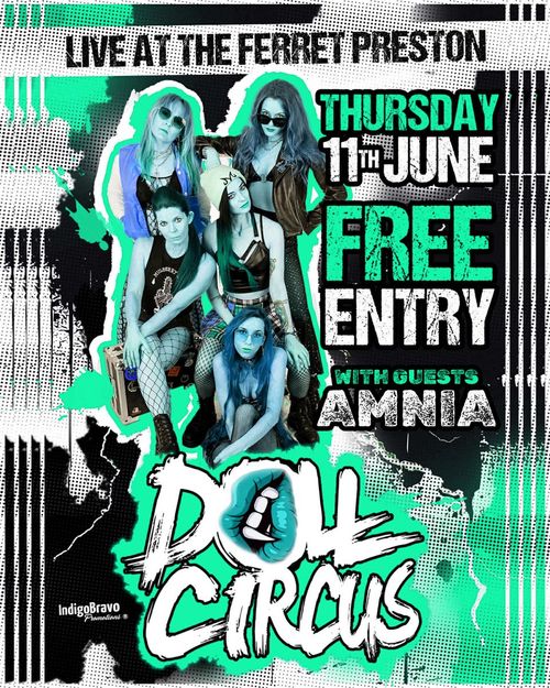 DOLL CIRCUS AMNIA at The Ferret on 11 June 2026 gig poster