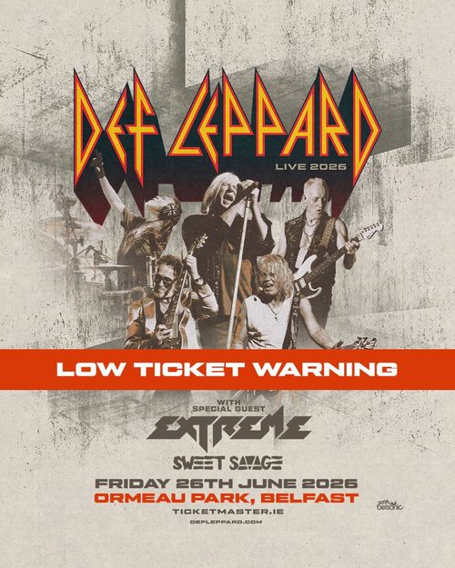 Def Leppard Live 2026 Sweet Savage, Extreme, Def Leppard at Ormeau Park on 26 June 2026 gig poster