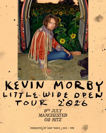 KEVIN MORBY LITTLE WIDE OPEN TOUR 2026 Kevin Morby at O2 RITZ on 9 July 2026 gig poster