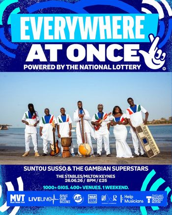 SUNTOU SUSSO & THE GAMBIAN SUPERSTARS at The Stables on 26 June 2026 gig poster
