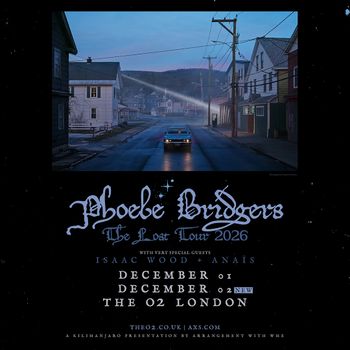 Phoebe Bridgers The Lost Tour 2026 Anaïs, Isaac Wood, Phoebe Bridgers december 2026 tour poster
