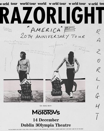 RAZORLIGHT "America" 20th Anniversary Tour The Molotovs, Razorlight at Olympia Theatre on 14 December 2026 gig poster