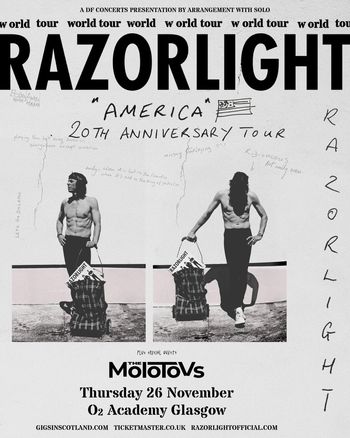 RAZORLIGHT "America" 20th Anniversary Tour Razorlight, The Molotovs at O2 Academy on 26 November 2026 gig poster