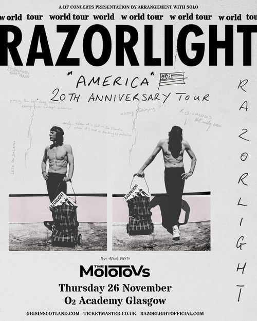 RAZORLIGHT "America" 20th Anniversary Tour Razorlight, The Molotovs at O2 Academy on 26 November 2026 gig poster