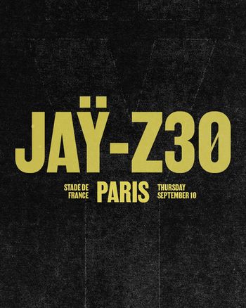 JAY-Z30 at Stade de France on 10 September 2026 gig poster