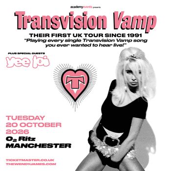 Transvision Vamp yee joi at O2 Ritz on 20 October 2026 gig poster