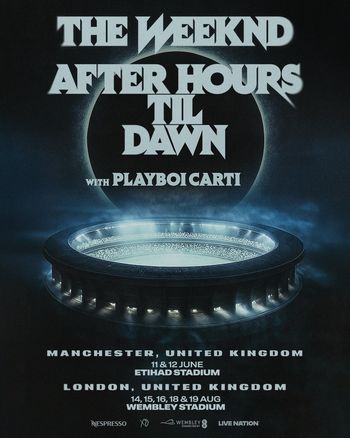 The Weeknd After Hours Til Dawn with Playboi Carti The Weeknd, Playboi Carti june 2026 tour poster