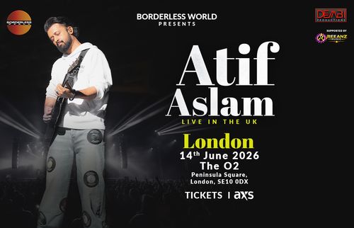 Atif Aslam - Live in the UK Atif Aslam at The O2 on 14 June 2026 gig poster