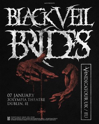 BLACK VEIL BRIDES at 3Olympia Theatre on 7 January 2024 gig poster