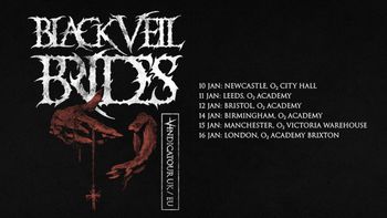 Black Veil Brides - VANDICATOUR UK / EU Black Veil Brides january 2026 tour poster
