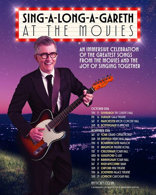 Sing-A-Long-A-Gareth at the Movies Gareth october 2026 to november 2026 tour poster