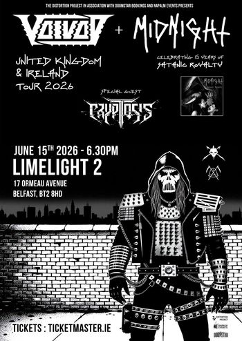 Voivod + Midnight Cryptosis, Voivod, MidnightIsADog at Limelight 2 on 15 June 2026 gig poster