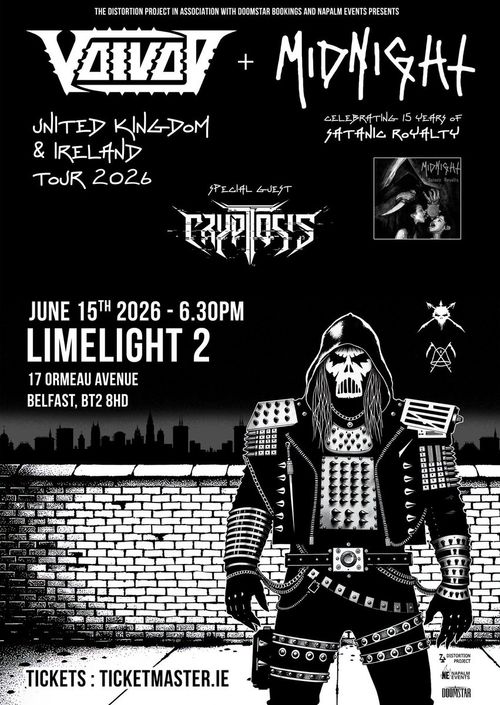 Voivod + Midnight Cryptosis, Voivod, MidnightIsADog at Limelight 2 on 15 June 2026 gig poster