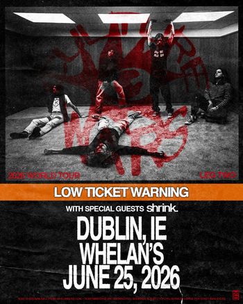 2023 WORLD TOUR LEG TWO The Unknown Band, Shrink at Whelan's on 25 June 2026 gig poster