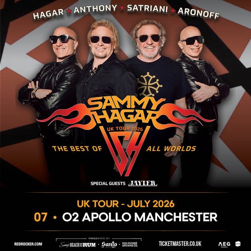 SAMMY HAGAR - UK TOUR 2026 Sammy Hagar, Jayler at O2 Apollo on 7 July 2026 gig poster