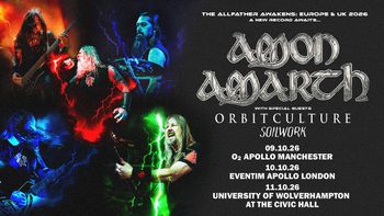 Amon Amarth - The Allfather Awakens: Europe & UK 2026 Soilwork, Orbit Culture, Amon Amarth at O2 Apollo on 9 October 2026 gig poster