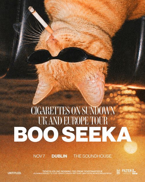 Cigarettes On Sundown UK and Europe Tour BOO SEEKA Boo Seeka at The Soundhouse on 7 November 2026 gig poster