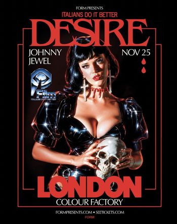 DESIRE Johnny Jewel at Colour Factory on 25 November 2026 gig poster